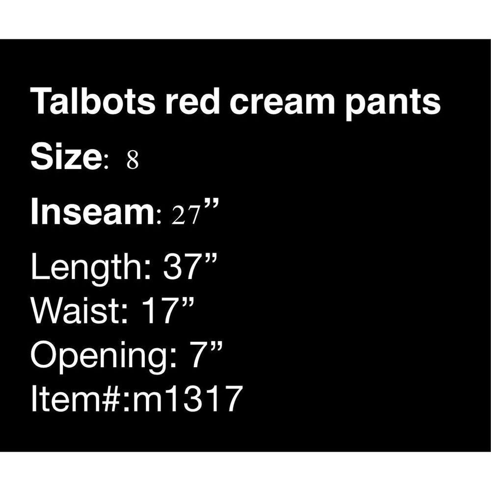 Talbots Red And Cream Pattern Pants - Size 8 - image 7